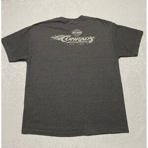 Harley Davidson Conrads Joliet Illinois Graphic T Shirt Charcoal Gray Mens XL